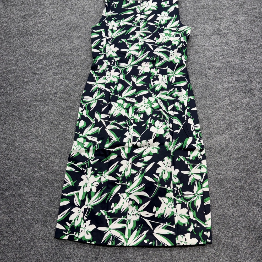 Chaps Womens Navy Green Floral Sleeveless‎ Boat Neck Sheath Dress Size 6 - Picture 6 of 8